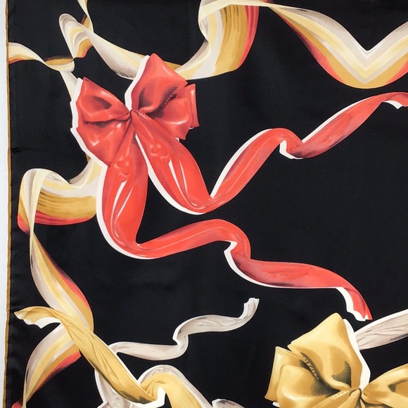 Bonjela ribbons and bows square scarf NWT - Picture 2 of 11